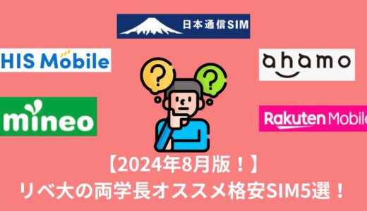 【2024年8月版！】リベ大の両学長オススメ格安SIM5選！